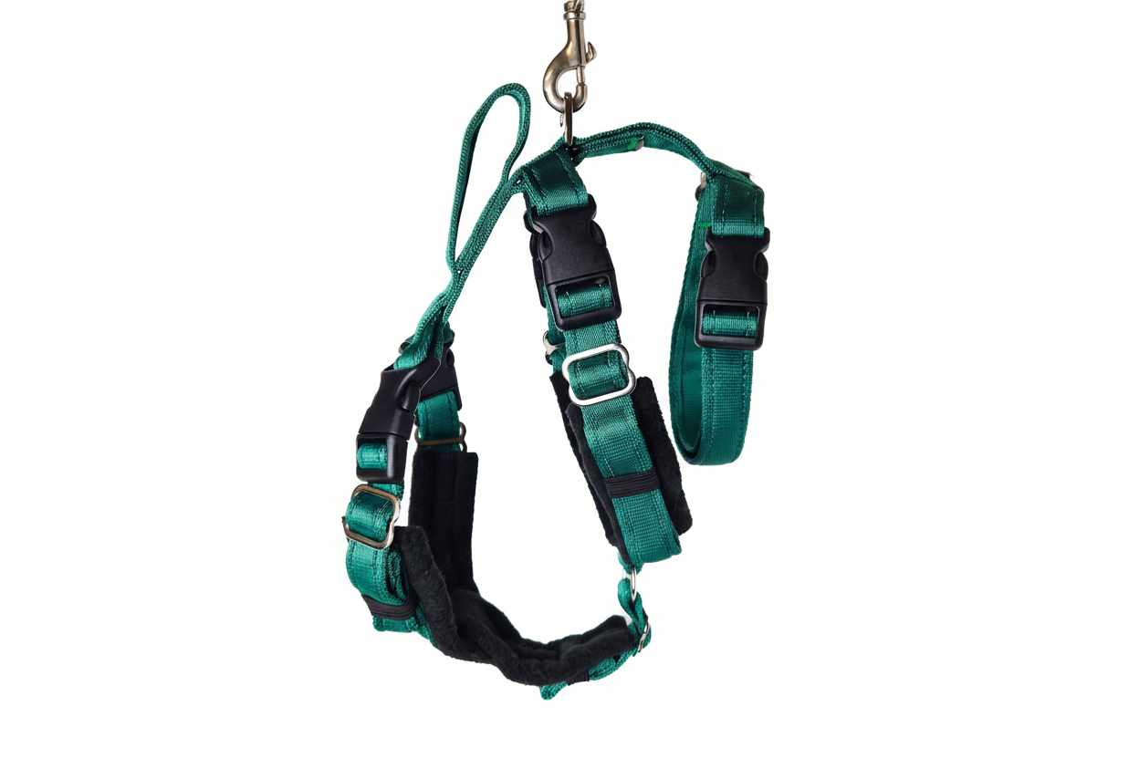 Forest Green Escape Proof Adjustable Houdini Harness - Fleece Lined