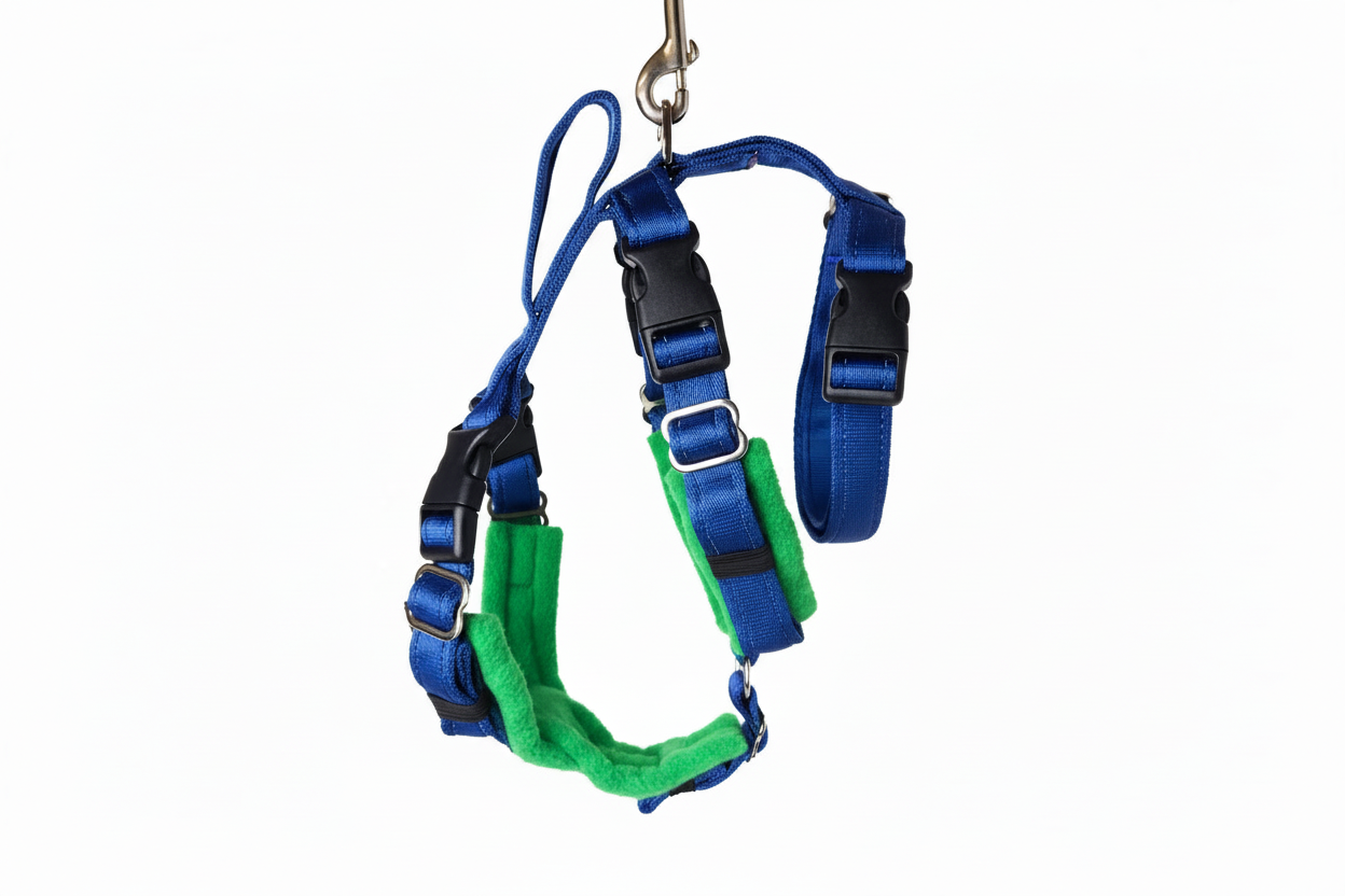 Royal Blue Escape Proof Adjustable Houdini Harness - Fleece Lined