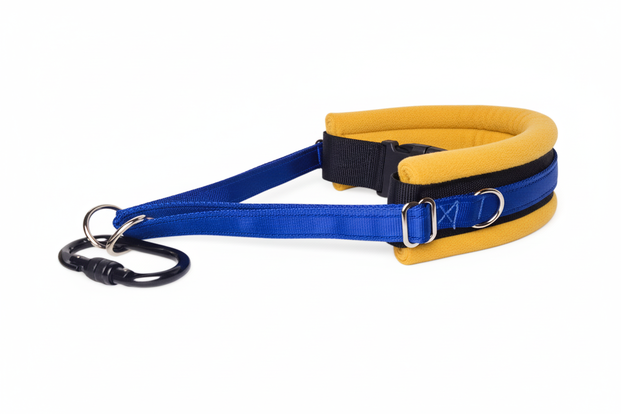 Royal blue and mustard collar