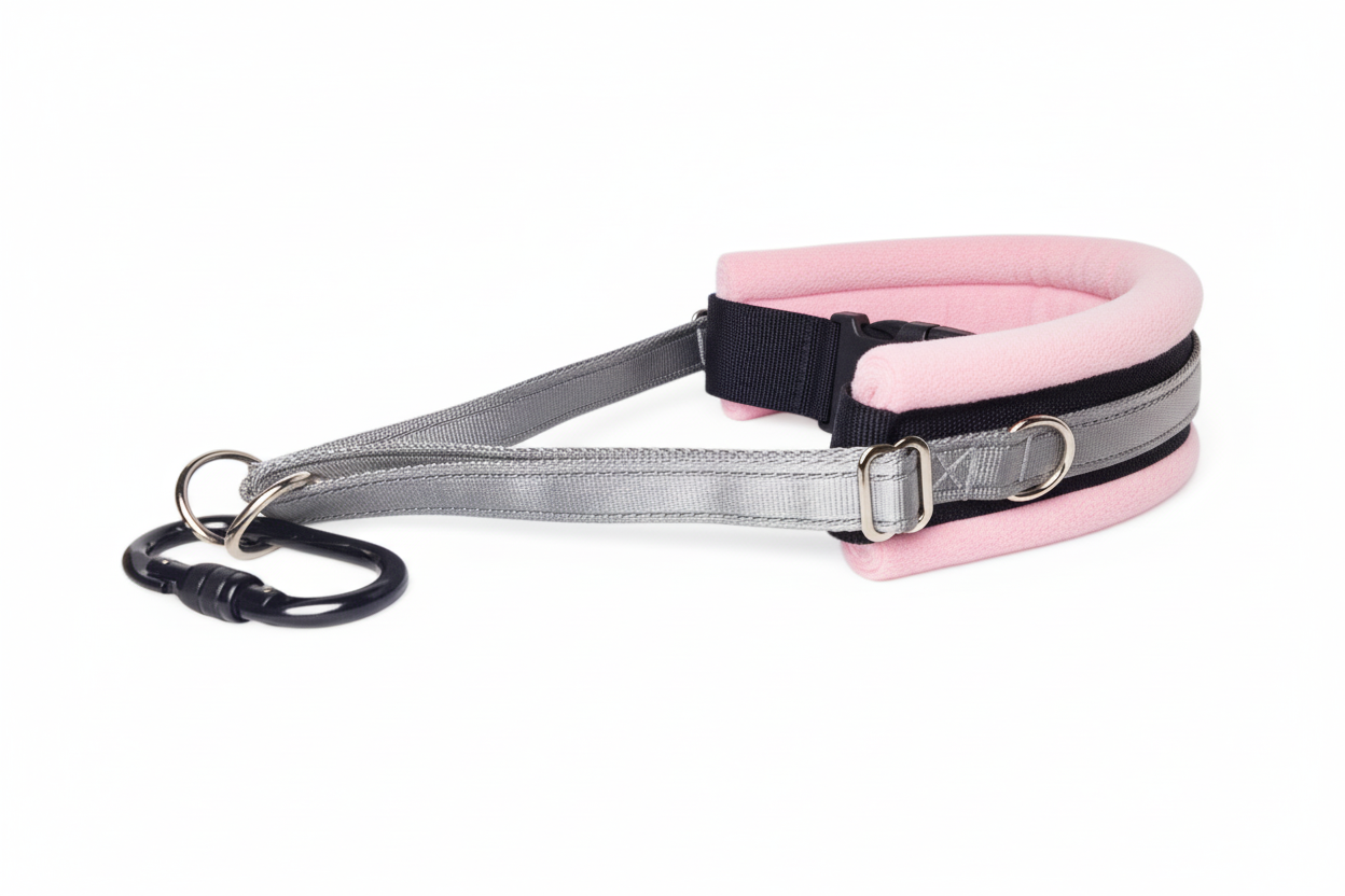 Silver grey and baby pink collar