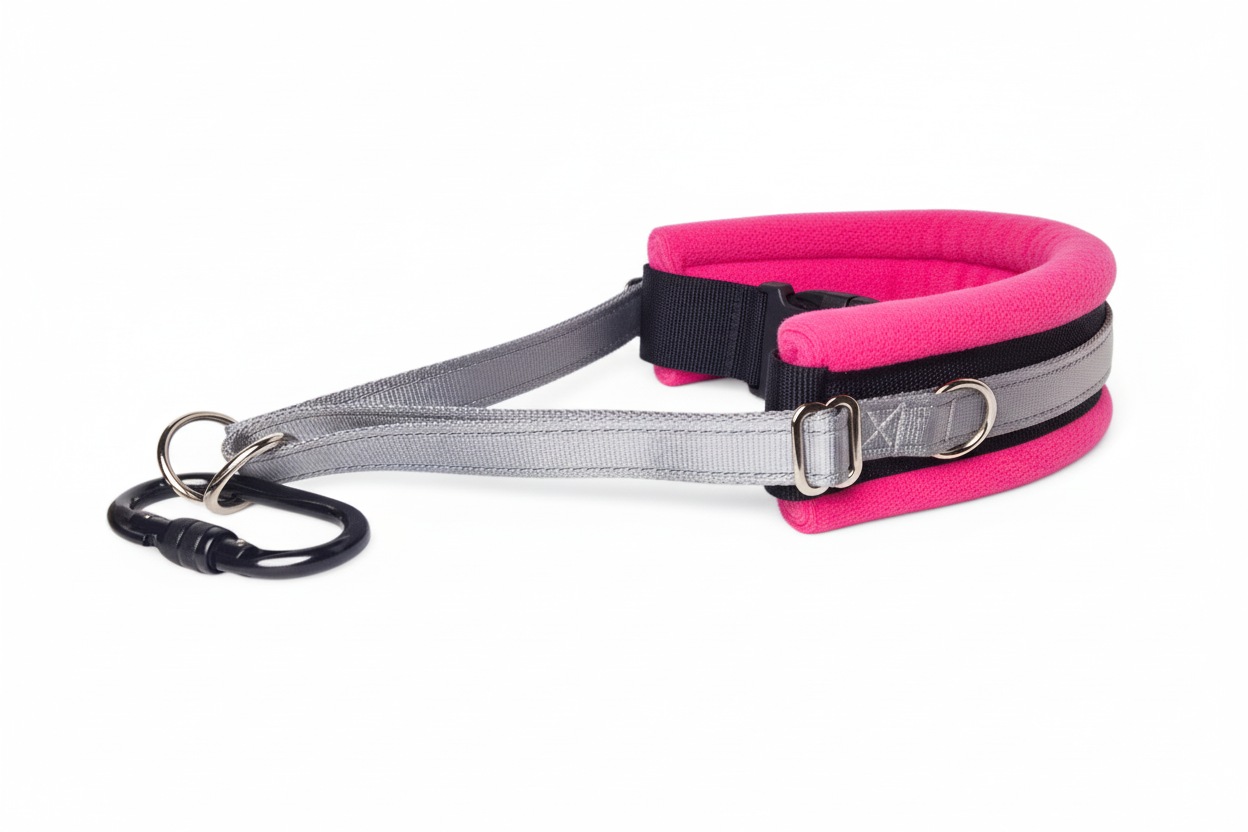 Silver grey and hot pink collar