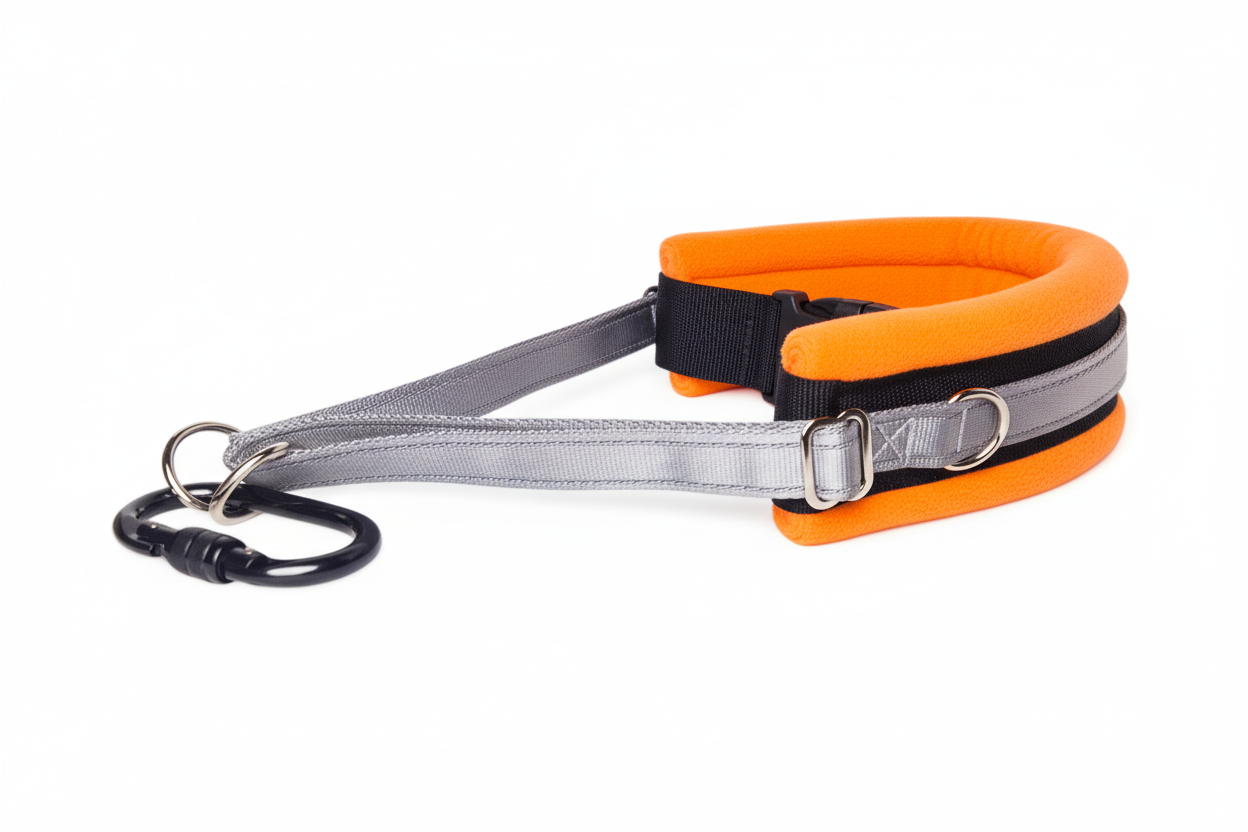 Silver grey and orange collar