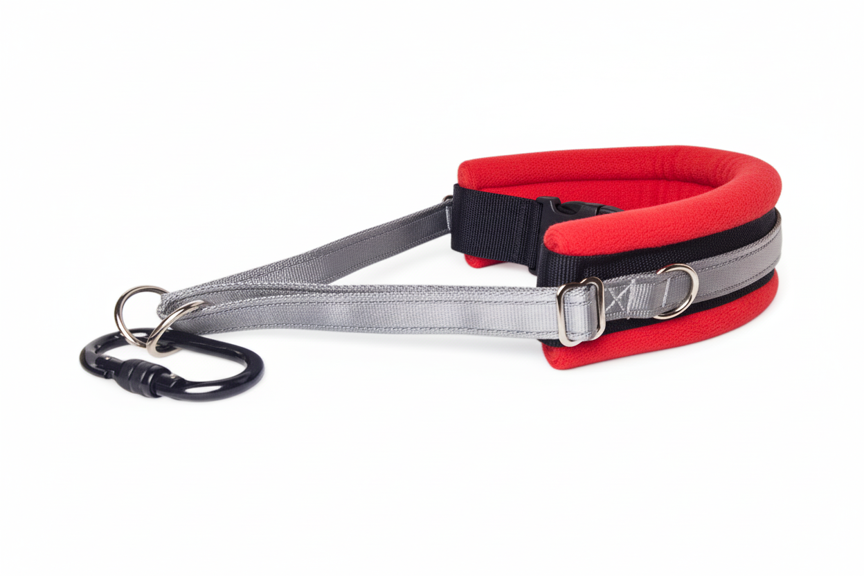 Silver grey and red collar