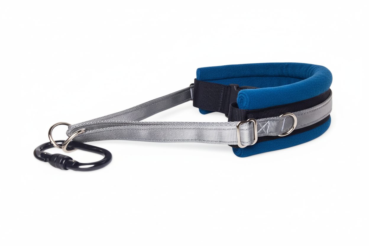 Silver grey and royal blue collar