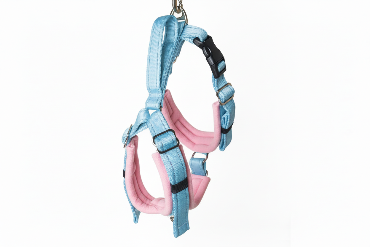 Sky blue and baby pink harness