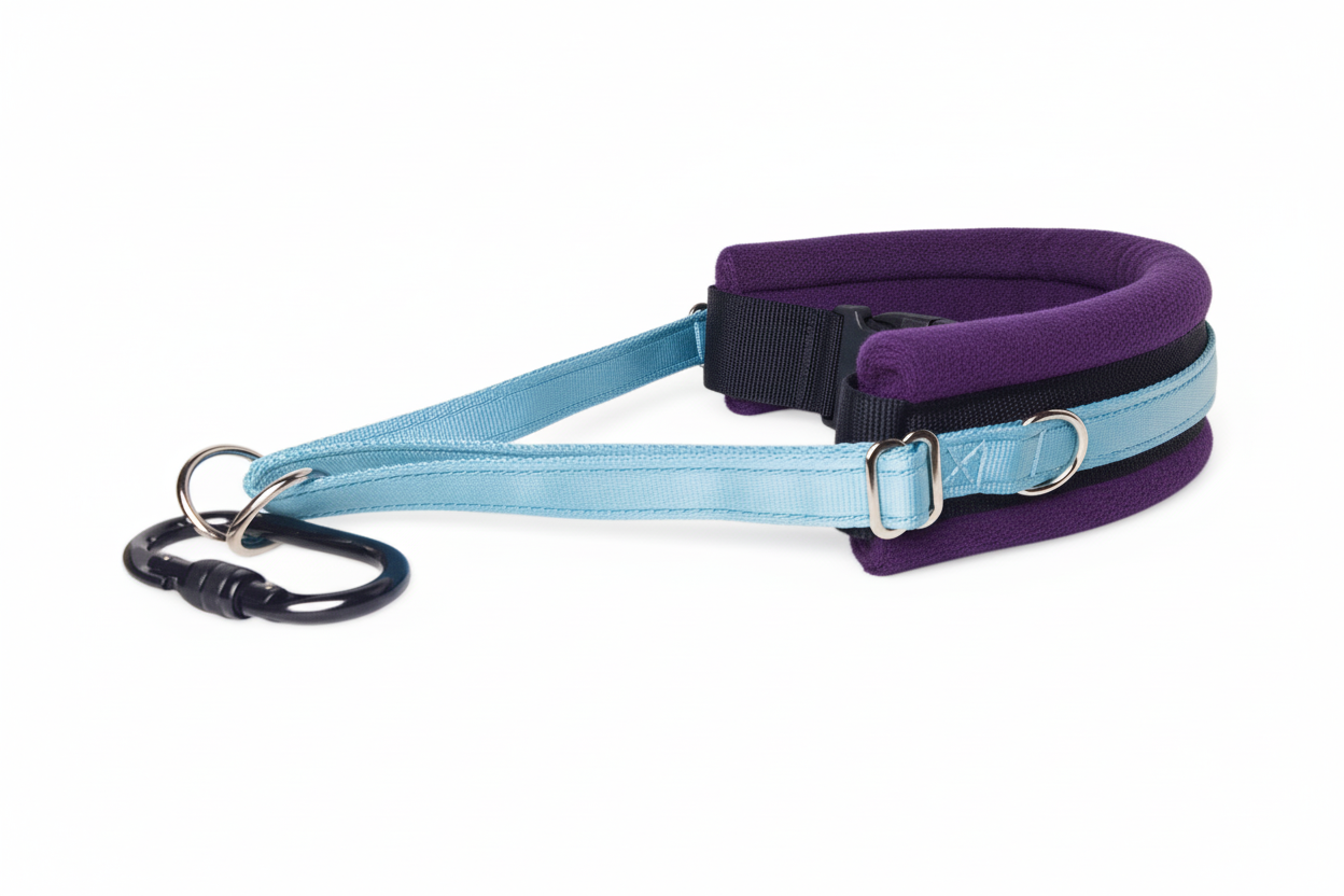 Sky blue and purple collar