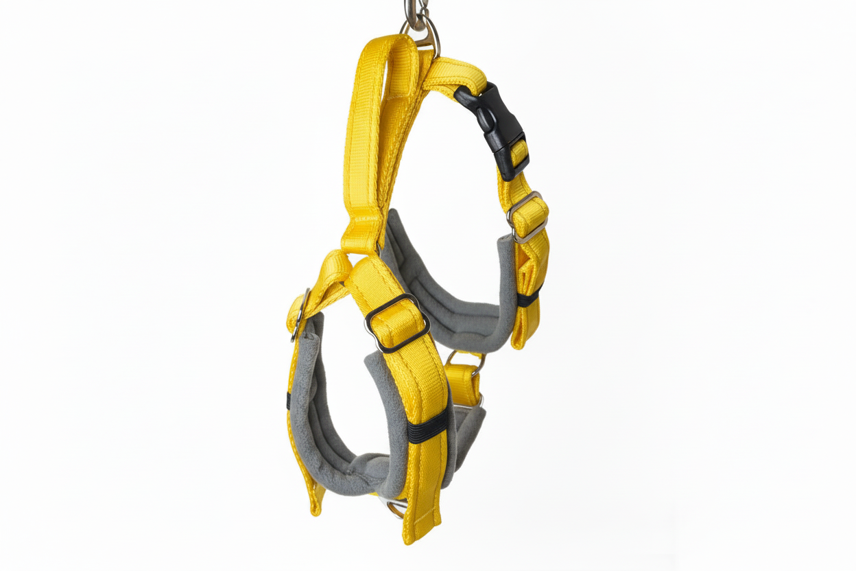 Yellow and grey harness