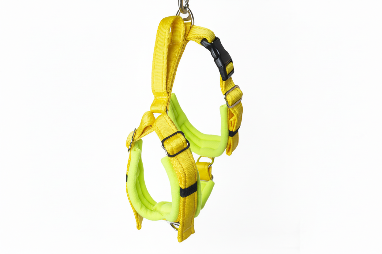 Yellow and high-vis yellow harness
