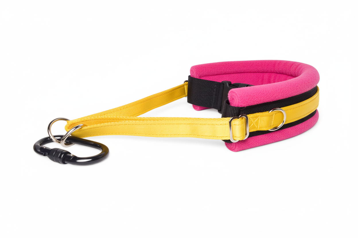 Yellow and hot pink collar