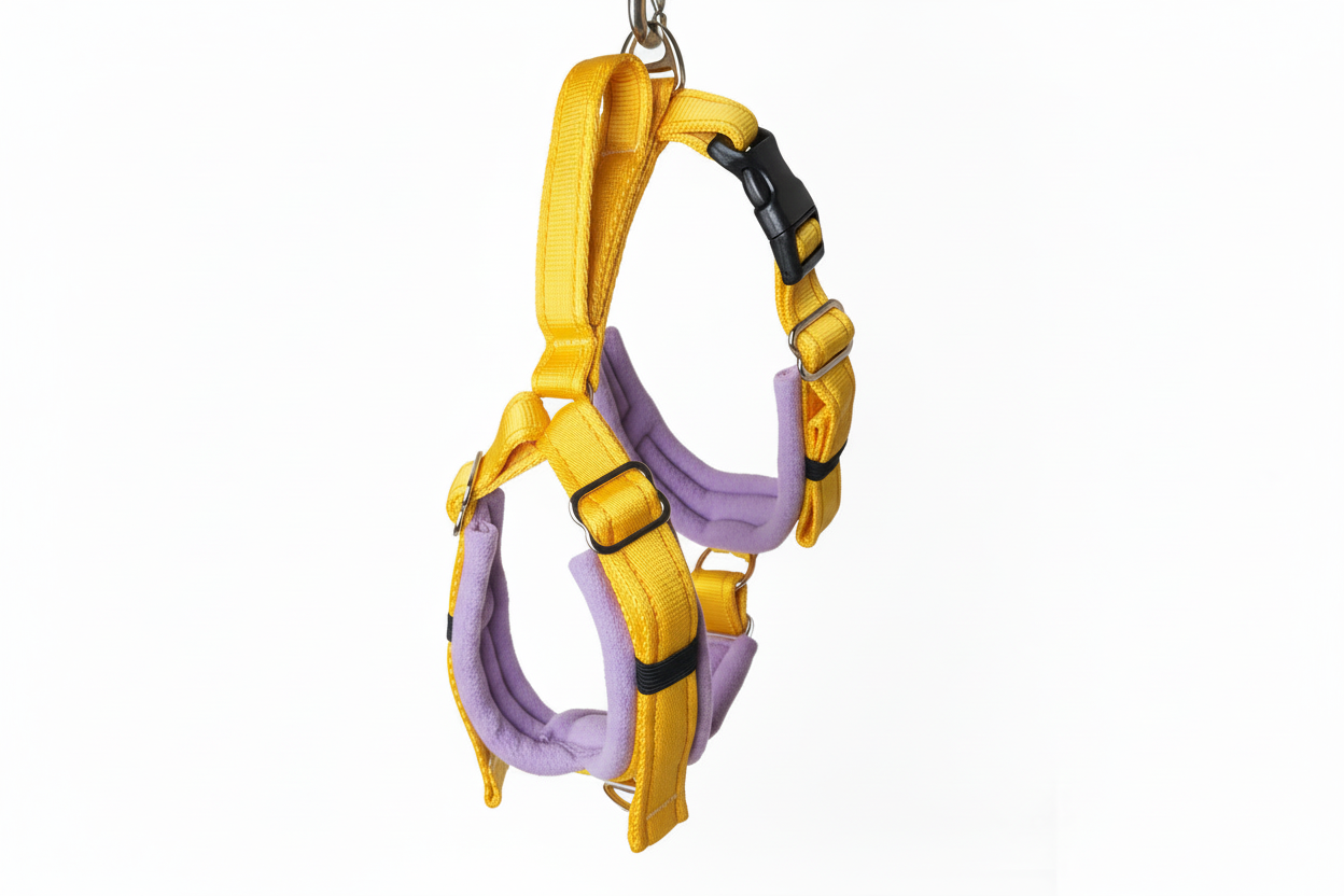 Yellow and lilac harness